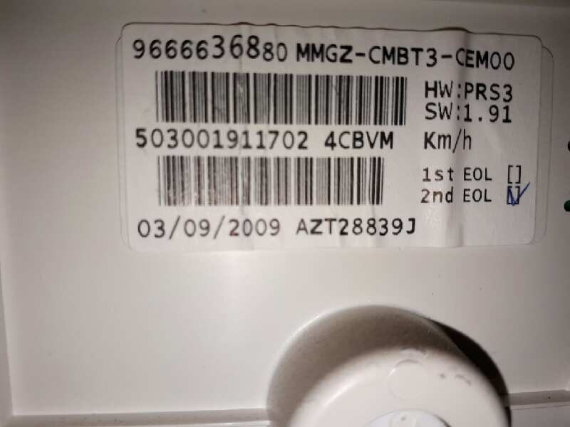 Recambio de cuadro instrumentos para peugeot 206+ básico referencia OEM IAM 9666636880 MMGZCMBT3CEM00 503001911702