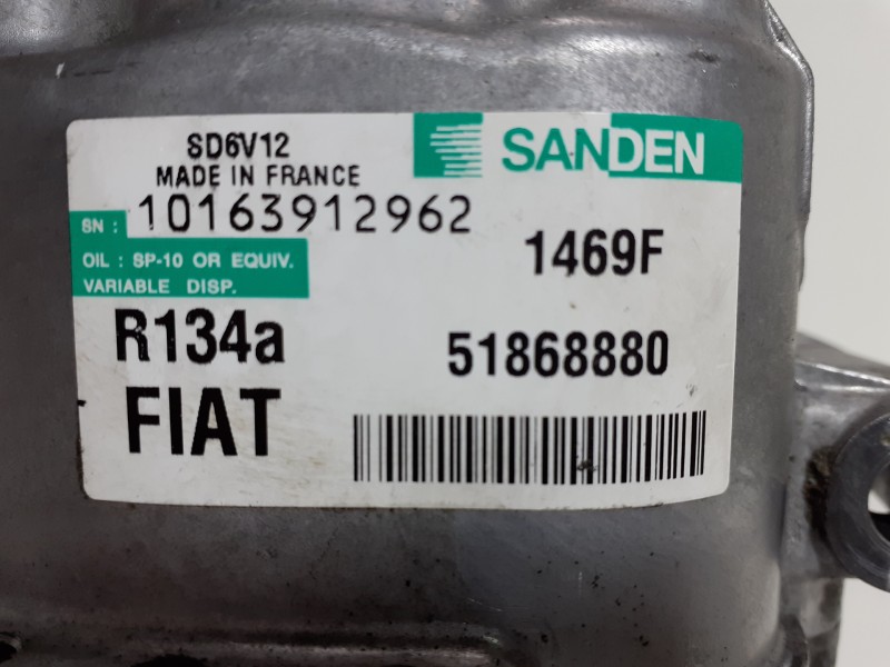 Recambio de compresor aire acondicionado para fiat doblo cargo basis maxi kasten referencia OEM IAM 51868880 1469F 