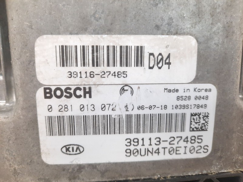 Recambio de centralita motor uce para kia carens (un) emotion referencia OEM IAM 3911327485 0281013072 90UN4T0EI2S