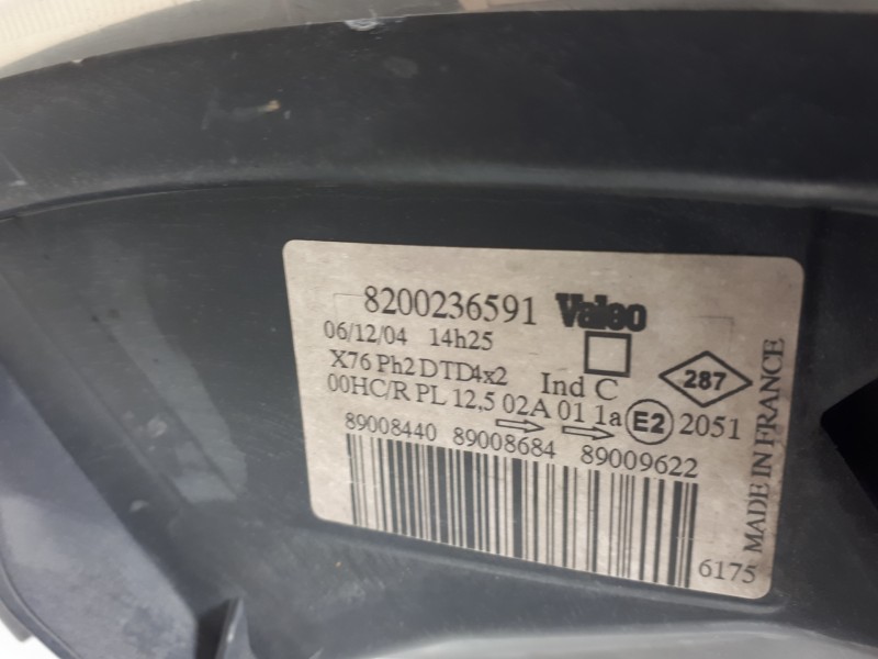 Recambio de faro izquierdo para renault kangoo (f/kc0) express confort referencia OEM IAM 8200236591  