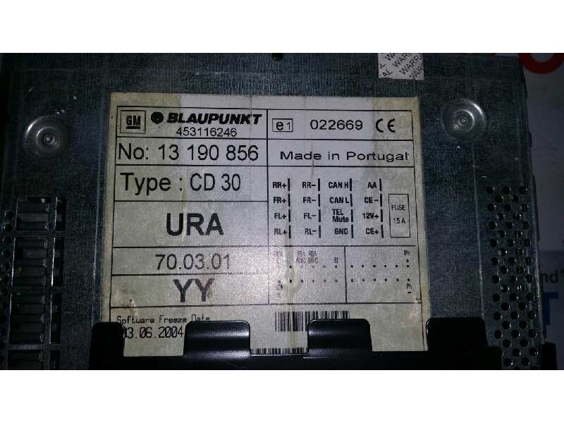 Recambio de sistema audio / radio cd para opel astra h ber. cosmo referencia OEM IAM 13190856 453116246 