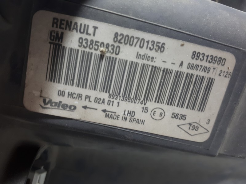 Recambio de faro derecho para nissan primastar (x..) avantour l1h1 2,7 t / 7-sitzer referencia OEM IAM 8200701356 93859830 