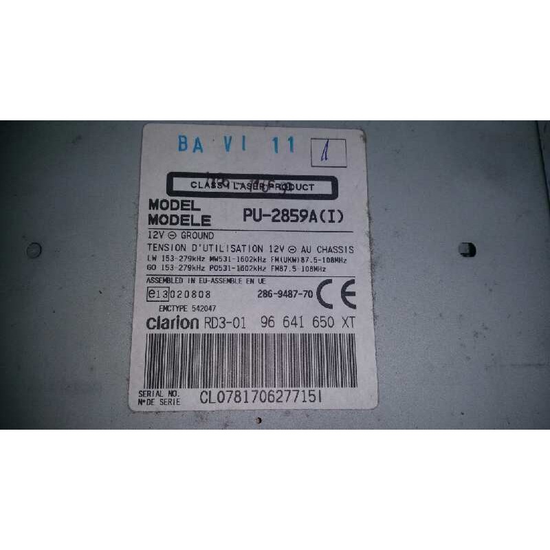 Recambio de sistema audio / radio cd para citroën xsara picasso 1.6 hdi 90 sx referencia OEM IAM 96641650XT CL078170627715I 