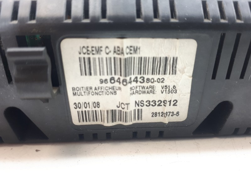 Recambio de pantalla multifuncion para citroën c4 berlina collection referencia OEM IAM 9664644380  