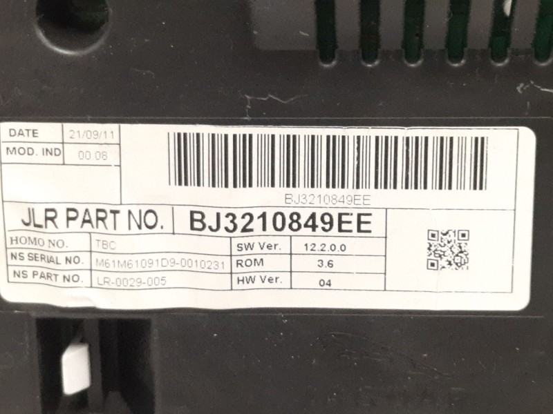 Recambio de cuadro instrumentos para land rover range rover evoque (l538) 2.2 d 4x4 referencia OEM IAM BJ3210I49EE LR0029005 