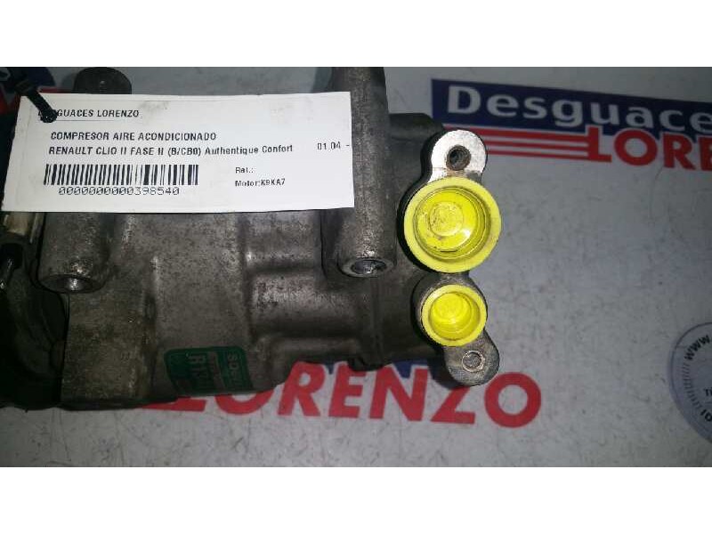 Recambio de compresor aire acondicionado para renault clio ii fase ii (b/cb0) authentique confort referencia OEM IAM 8200315744 