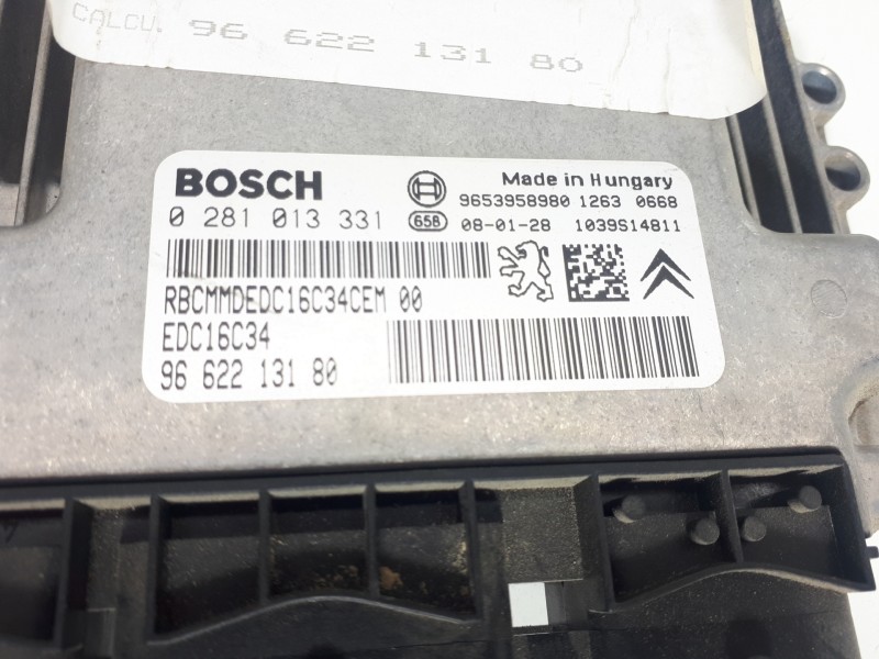Recambio de centralita motor uce para citroën c4 berlina collection referencia OEM IAM 9662213180 EDC16C34 0281013331
