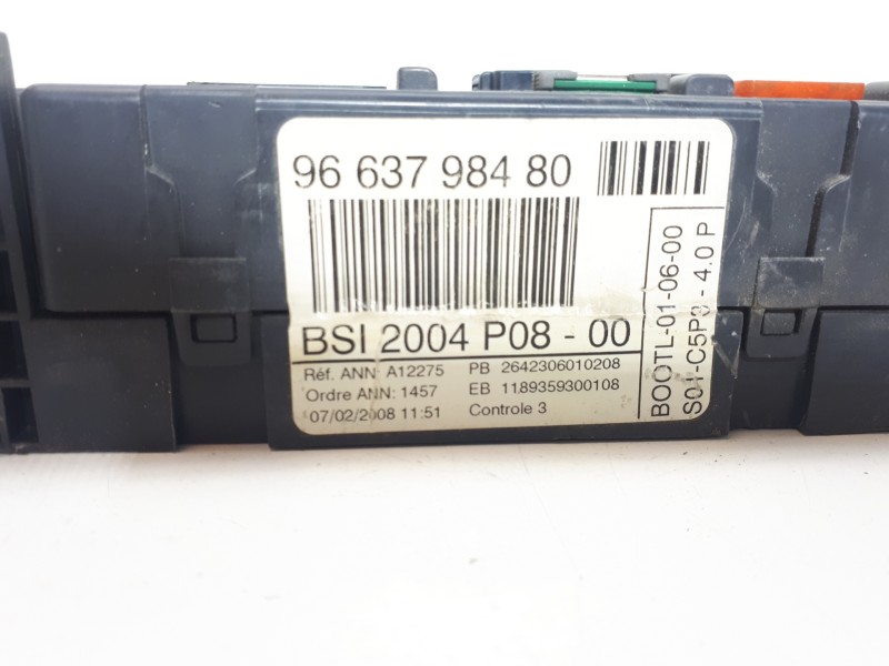 Recambio de caja reles / fusibles para citroën c4 berlina collection referencia OEM IAM 9663798480 BSI2004P0800 