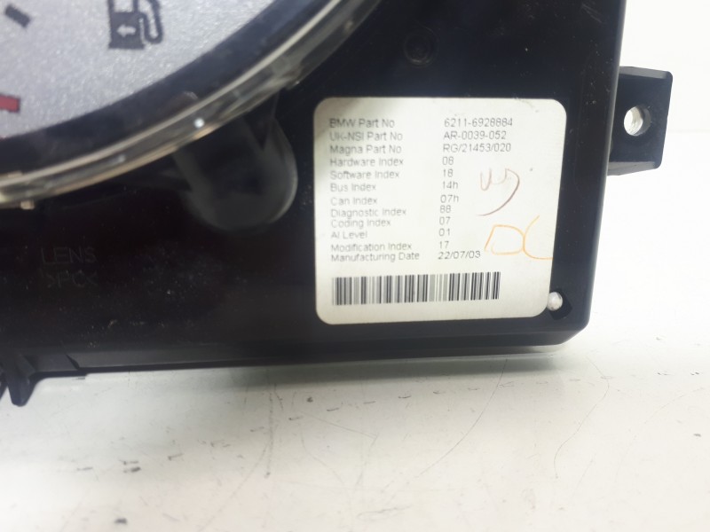 Recambio de cuadro instrumentos para bmw mini (r50,r53) one d referencia OEM IAM 62116928884 AR0039052 