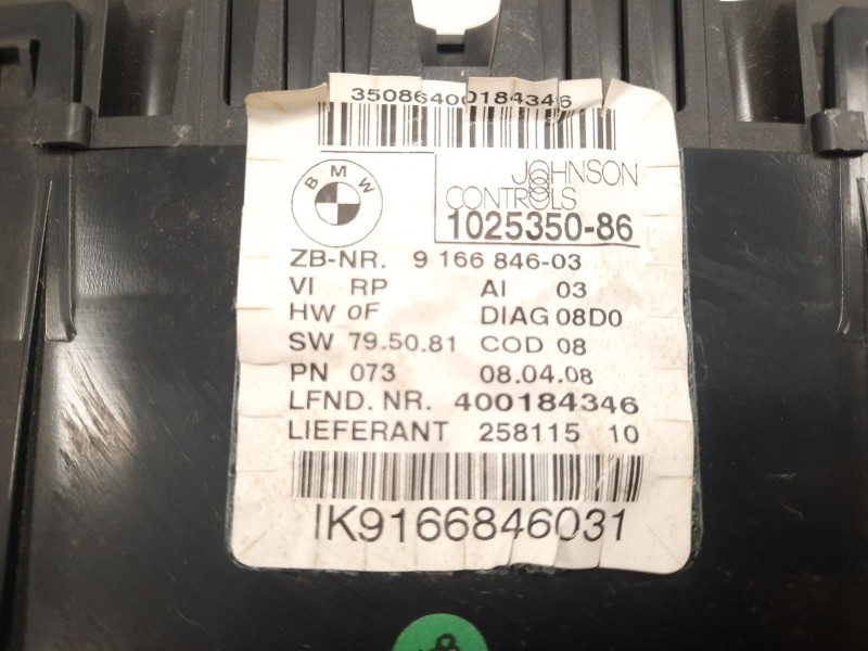 Recambio de cuadro instrumentos para bmw serie 3 berlina (e90) 320d referencia OEM IAM IK9166846031 102535086 