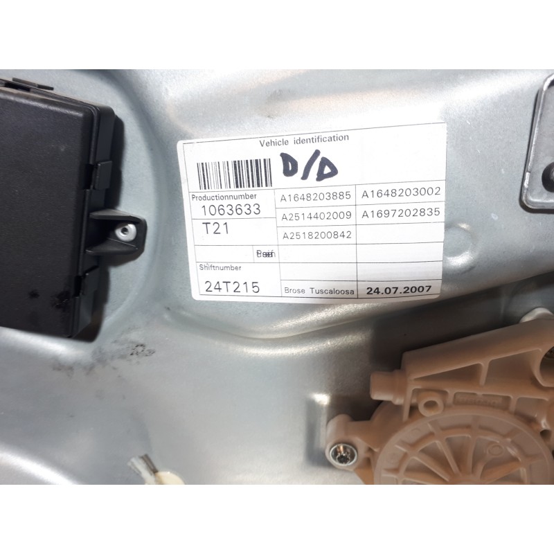 Recambio de elevalunas delantero derecho para mercedes-benz clase r (w251) 320 cdi (251.022) referencia OEM IAM A1648203885  