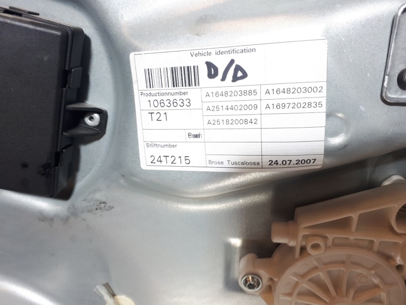 Recambio de elevalunas delantero derecho para mercedes-benz clase r (w251) 320 cdi (251.022) referencia OEM IAM A1648203885  