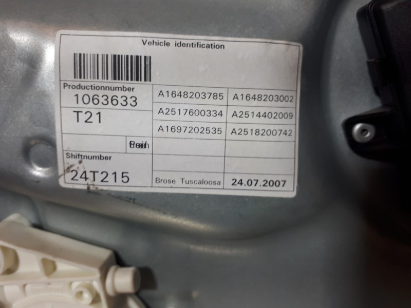 Recambio de elevalunas delantero izquierdo para mercedes-benz clase r (w251) 320 cdi (251.022) referencia OEM IAM A1648203785  