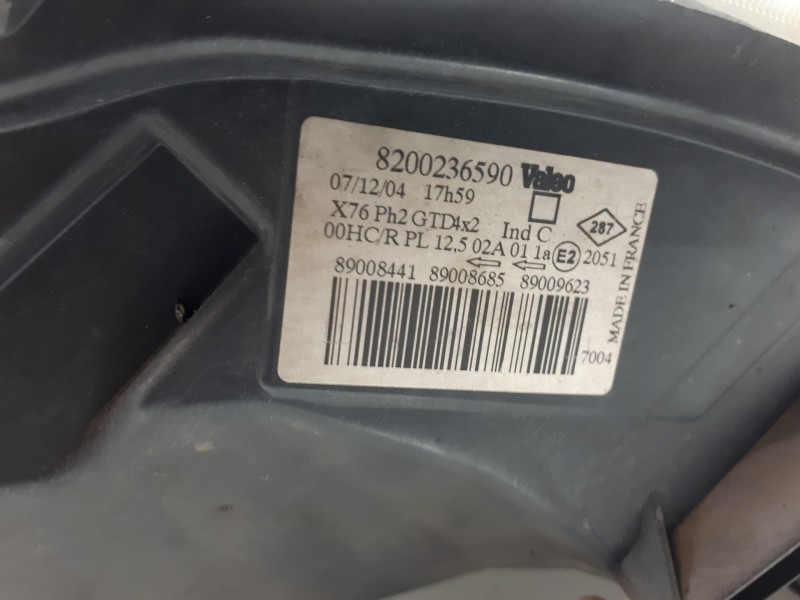 Recambio de faro derecho para renault kangoo (f/kc0) express confort referencia OEM IAM 8200236590  