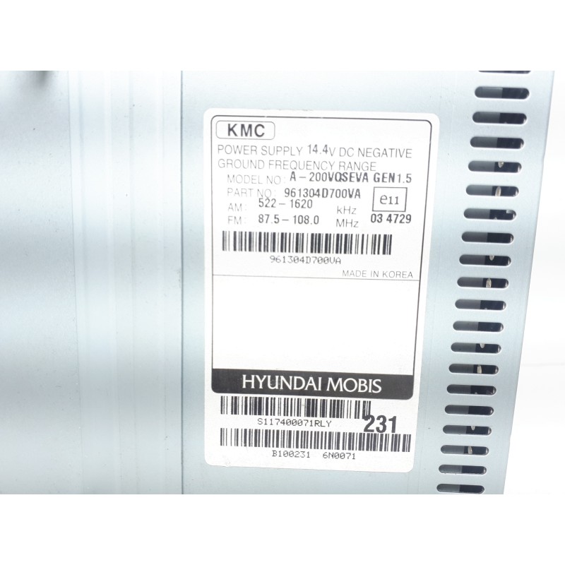 Recambio de sistema audio / radio cd para kia carnival 2.2 crdi vgt active referencia OEM IAM 961304D700VA A200VQSEVA 