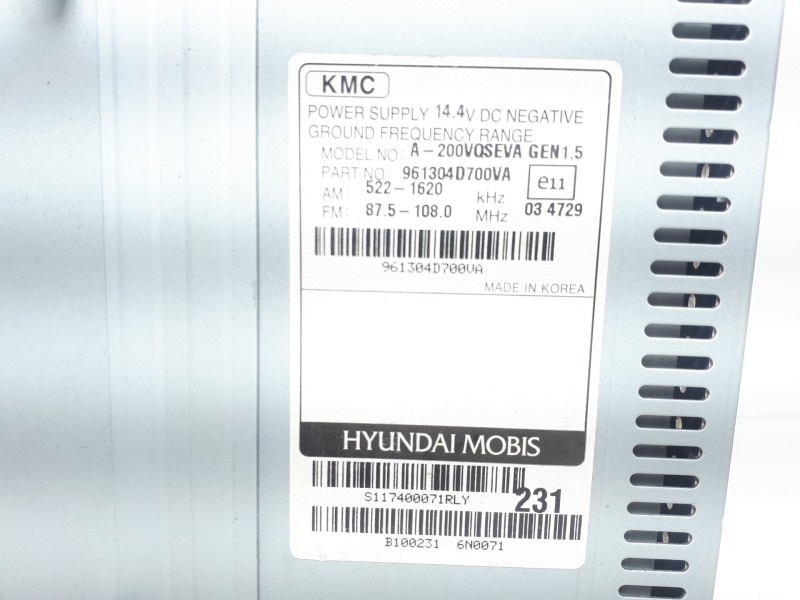 Recambio de sistema audio / radio cd para kia carnival 2.2 crdi vgt active referencia OEM IAM 961304D700VA A200VQSEVA 