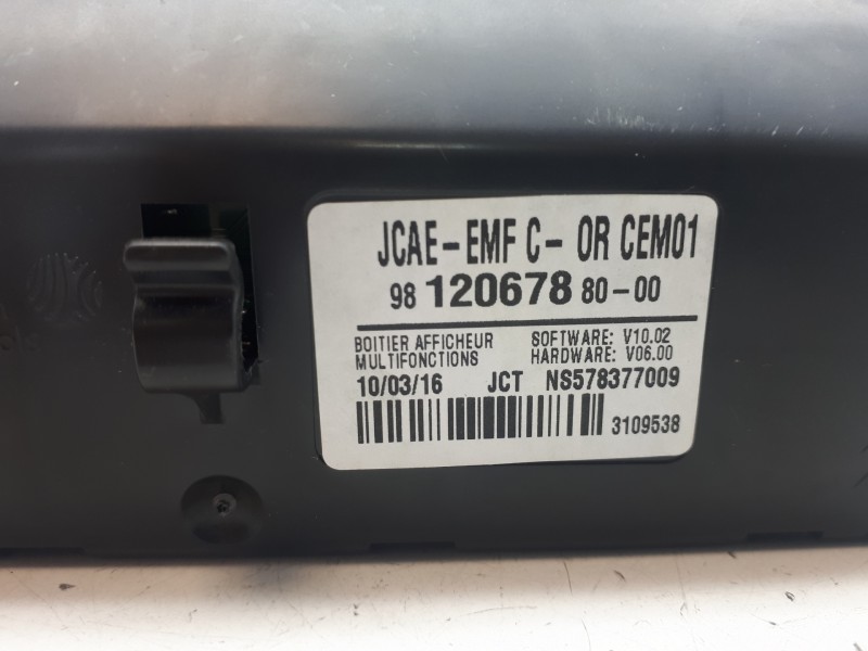 Recambio de pantalla multifuncion para citroën c-elysée exclusive referencia OEM IAM 981206788000  