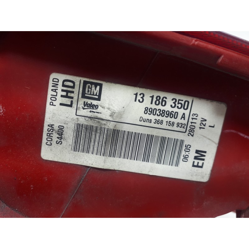 Recambio de piloto trasero izquierdo para opel corsa d corsavan referencia OEM IAM 13186350 89038960 368158932