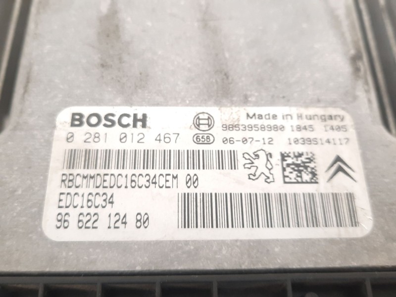 Recambio de centralita motor uce para peugeot 207 xs referencia OEM IAM 9662212480 0281012467 EDC16C34