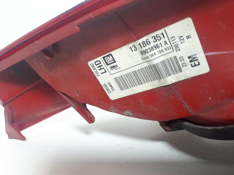 Recambio de piloto trasero derecho para opel corsa d corsavan referencia OEM IAM 13186351 89038961A 368158932