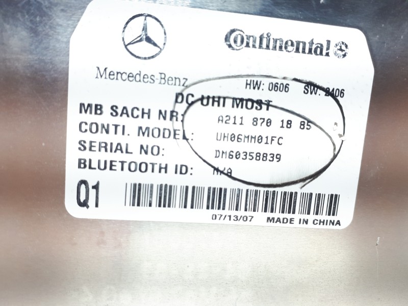 Recambio de modulo electronico para mercedes-benz clase r (w251) 320 cdi (251.022) referencia OEM IAM A2118701885 UH06MM01FC DM6