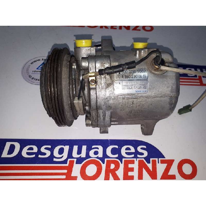 Recambio de compresor aire acondicionado para smart coupe pure referencia OEM IAM A1602300111 0003191V007 SS72DLG1