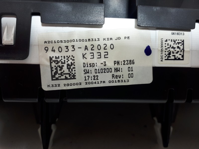 Recambio de cuadro instrumentos para kia cee´d drive referencia OEM IAM 94033A2020  