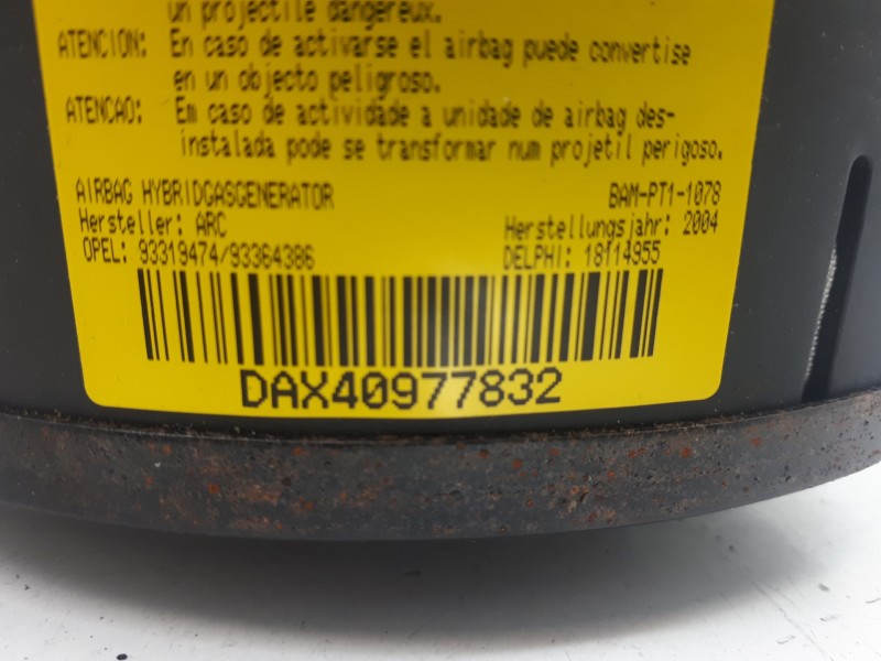 Recambio de airbag delantero izquierdo para opel meriva cosmo referencia OEM IAM 93319474 93364386 18114956
