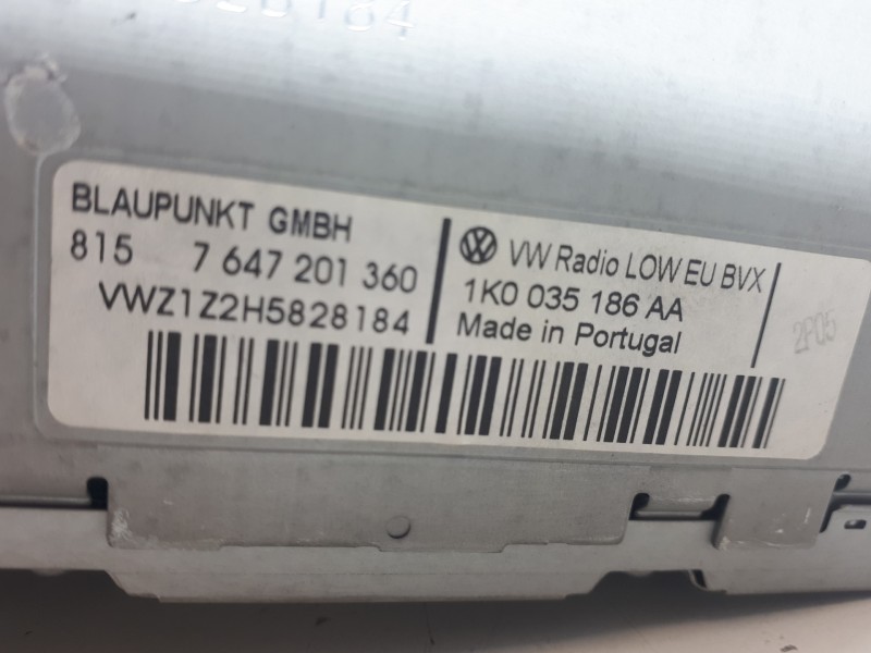 Recambio de sistema audio / radio cd para volkswagen golf vi (5k1) advance referencia OEM IAM 1K0035186AA 7647201360 VWZ1Z2H5828