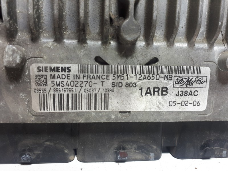 Recambio de centralita motor uce para ford focus berlina (cap) s referencia OEM IAM 5M5112A650MB 5WS40227C SID803Ñ