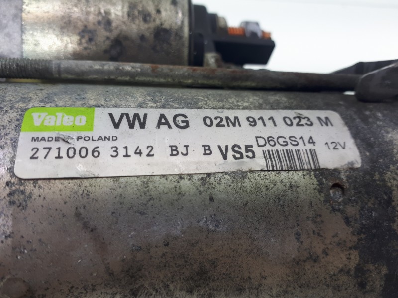 Recambio de motor arranque para audi a3 (8p) 2.0 fsi ambiente referencia OEM IAM 02M911023M D6GS14 