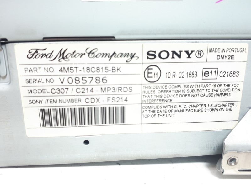 Recambio de sistema audio / radio cd para ford focus berlina (cap) s referencia OEM IAM 4M5J18C815BXQ  