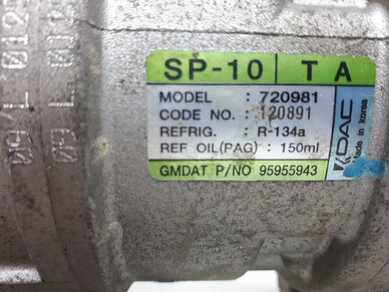 Recambio de compresor aire acondicionado para chevrolet aveo ls referencia OEM IAM 95955943 720981 