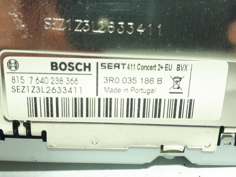 Recambio de sistema audio / radio cd para seat exeo berlina (3r2) reference referencia OEM IAM 3R0035186B 8157640238366 SEZ1Z3L2