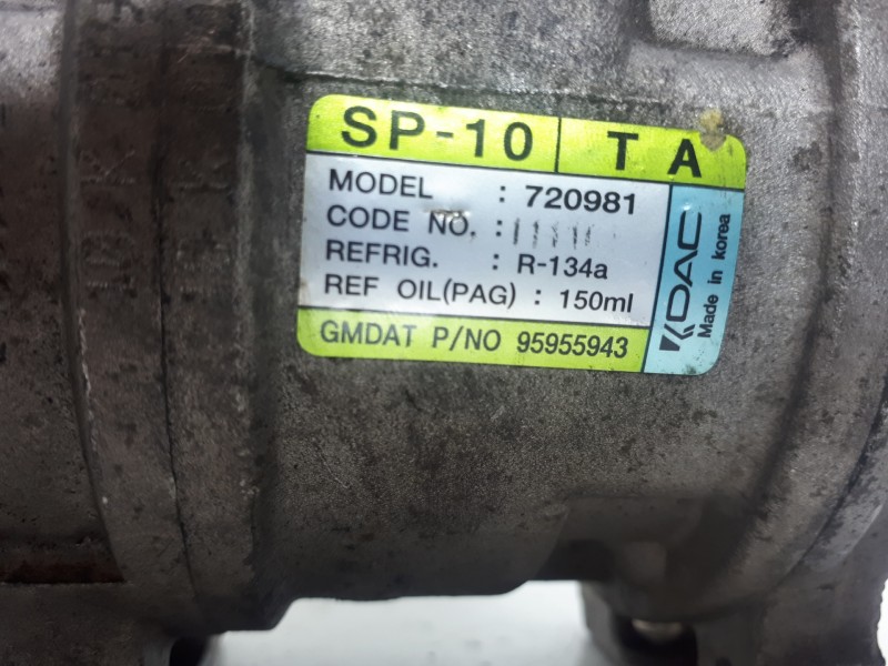Recambio de compresor aire acondicionado para chevrolet aveo ls referencia OEM IAM 95955943 720981 