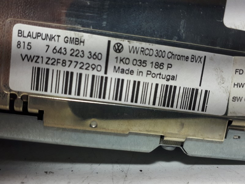 Recambio de sistema audio / radio cd para volkswagen touran (1t1) trendline referencia OEM IAM 1K0035186P 7643223360 