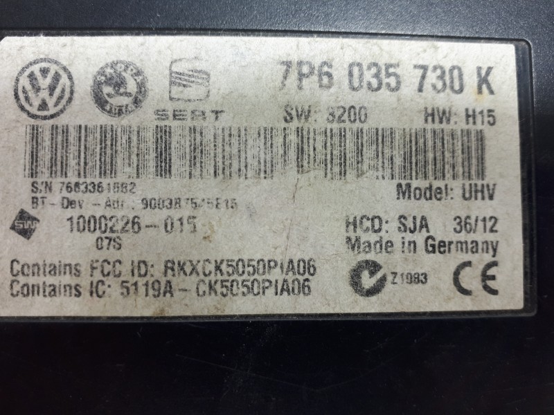 Recambio de modulo electronico para seat ibiza (6j5) copa referencia OEM IAM 7P6035730K  
