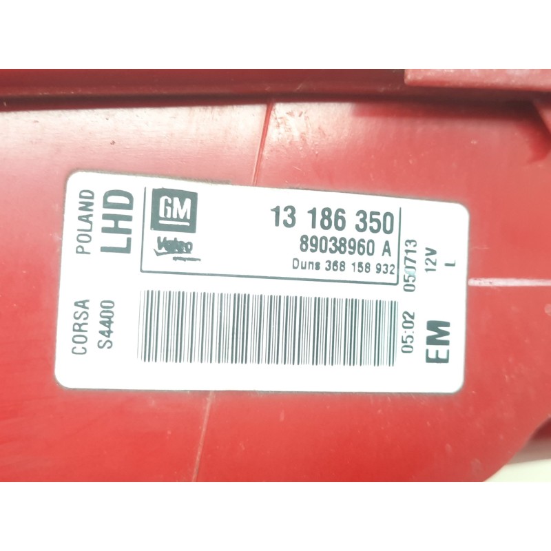 Recambio de piloto trasero izquierdo para opel corsa d (s07) 1.3 cdti (l08, l68) referencia OEM IAM 89038960A 13186350 368158932