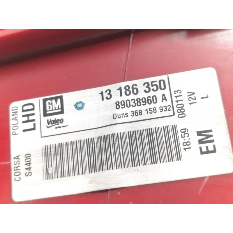 Recambio de piloto trasero izquierdo para opel corsa d furgoneta/hatchback (s07) 1.3 cdti (l08) referencia OEM IAM 89038960A 131