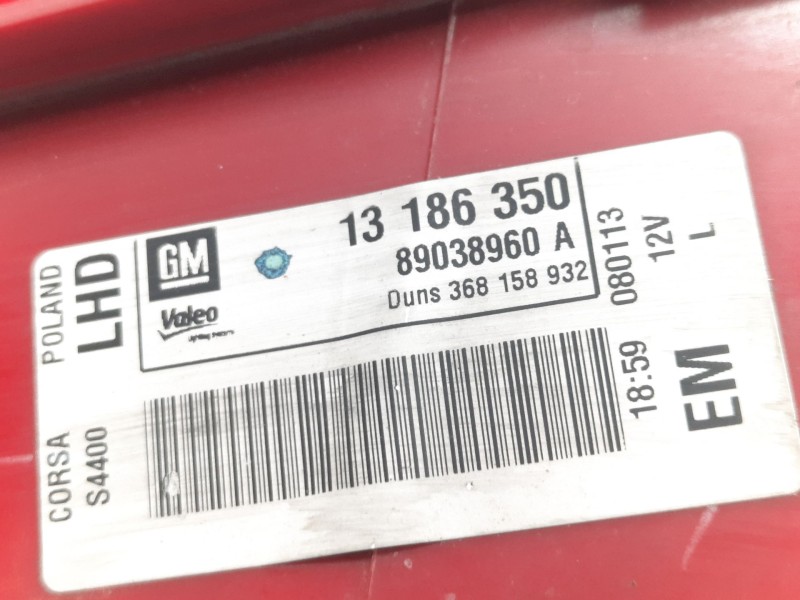 Recambio de piloto trasero izquierdo para opel corsa d furgoneta/hatchback (s07) 1.3 cdti (l08) referencia OEM IAM 89038960A 131