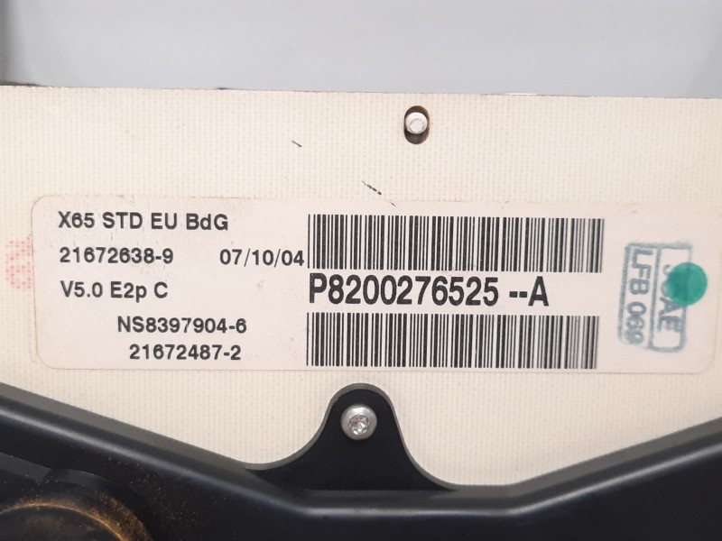 Recambio de cuadro instrumentos para renault clio ii symbol 1.5 dci diesel cat referencia OEM IAM 8200276525A  