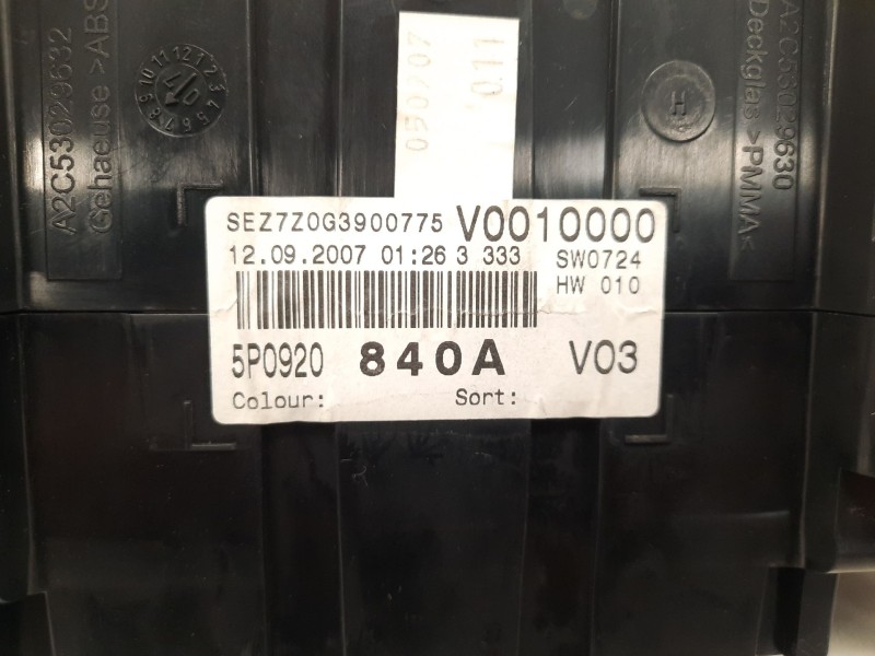 Recambio de cuadro instrumentos para seat toledo iii (5p2) 2.0 tdi 16v referencia OEM IAM 5P0920840A SW0724 