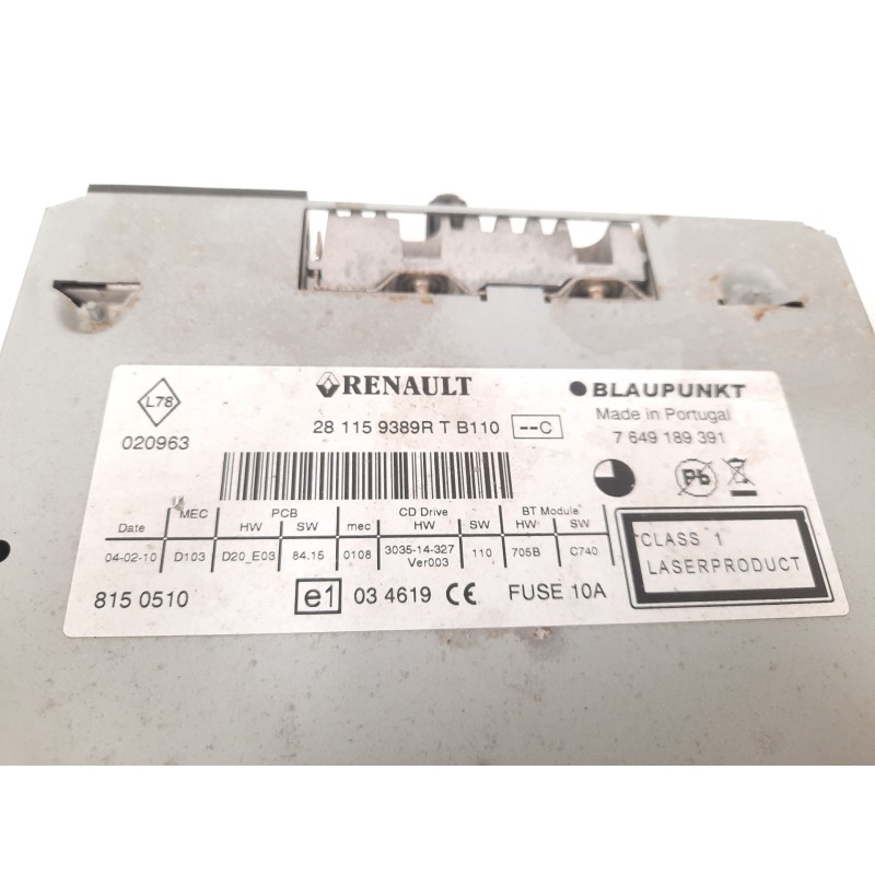 Recambio de sistema audio / radio cd para renault megane iii berlina 5 p dynamique referencia OEM IAM 281159389R 7649189391 