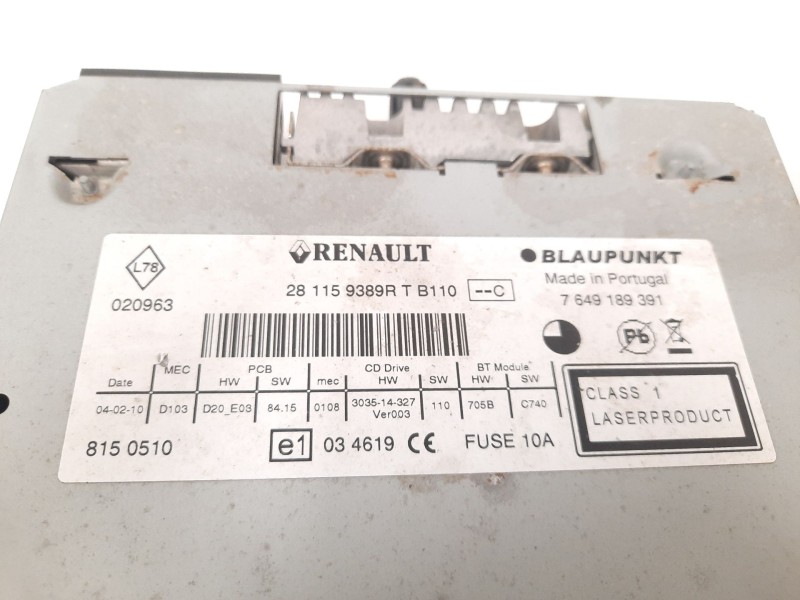 Recambio de sistema audio / radio cd para renault megane iii berlina 5 p dynamique referencia OEM IAM 281159389R 7649189391 