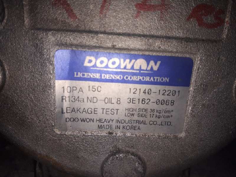 Recambio de compresor aire acondicionado para kia rio 1.3 cat referencia OEM IAM 1214012201 3E1620068 121401220J