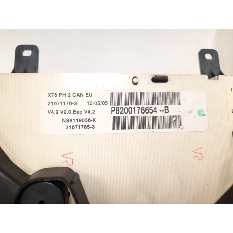 Recambio de cuadro instrumentos para renault kangoo (f/kc0) 1.5 dci diesel referencia OEM IAM 8200176654B 34637 