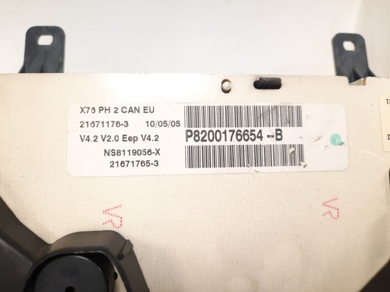 Recambio de cuadro instrumentos para renault kangoo (f/kc0) 1.5 dci diesel referencia OEM IAM 8200176654B 34637 