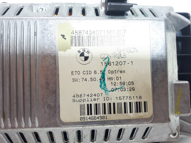 Recambio de pantalla multifuncion para bmw x5 (e70) 3.0d referencia OEM IAM 4887424071561207 914664901 