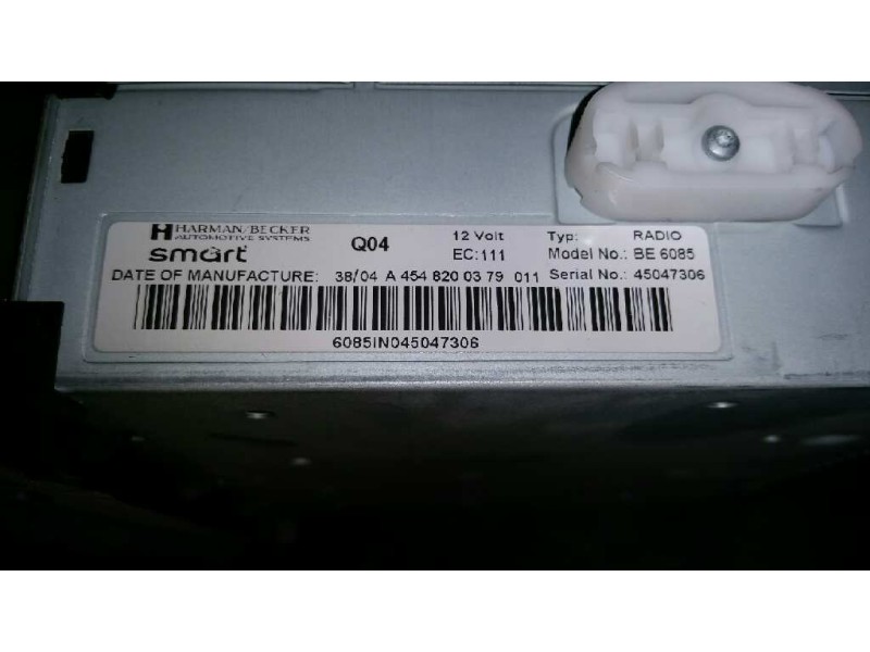 Recambio de sistema audio / radio cd para smart forfour 1.5 cdi cat referencia OEM IAM   