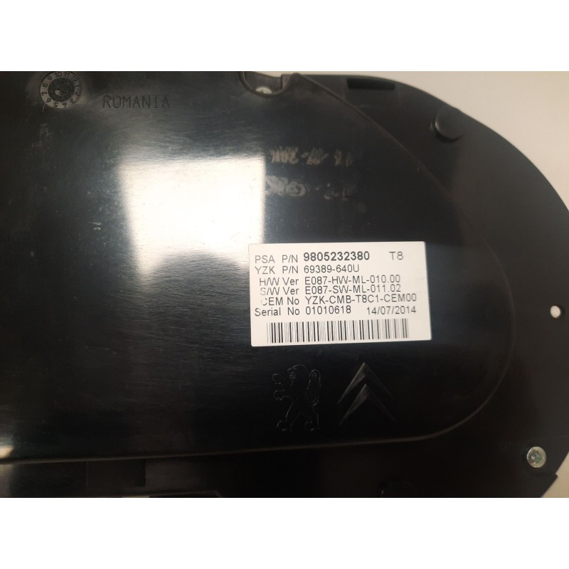 Recambio de cuadro instrumentos para peugeot 5008 (0u_, 0e_) 1.6 bluehdi 120 referencia OEM IAM 9805232380 69389640U 01010618